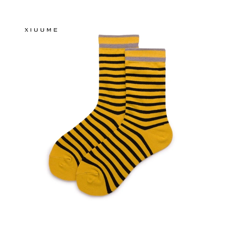 
France style cotton retro strip unisex fun slouch designer socks for women 