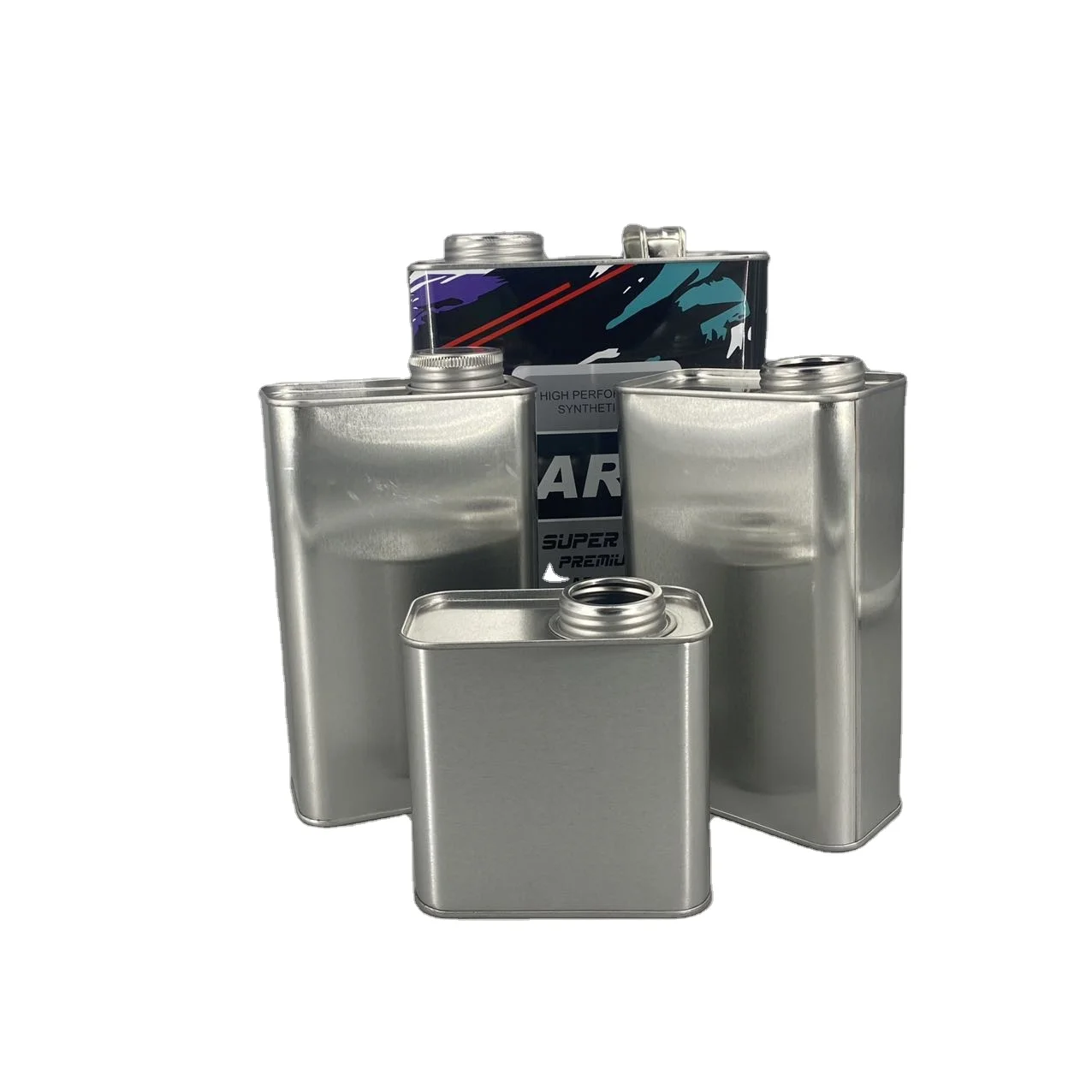 Оптовая продажа 0.1l-5l Пустая Жестяная Банка f-style прямоугольная пищевая металлическая жестяная банка для машинного масла с крышкой и ручкой