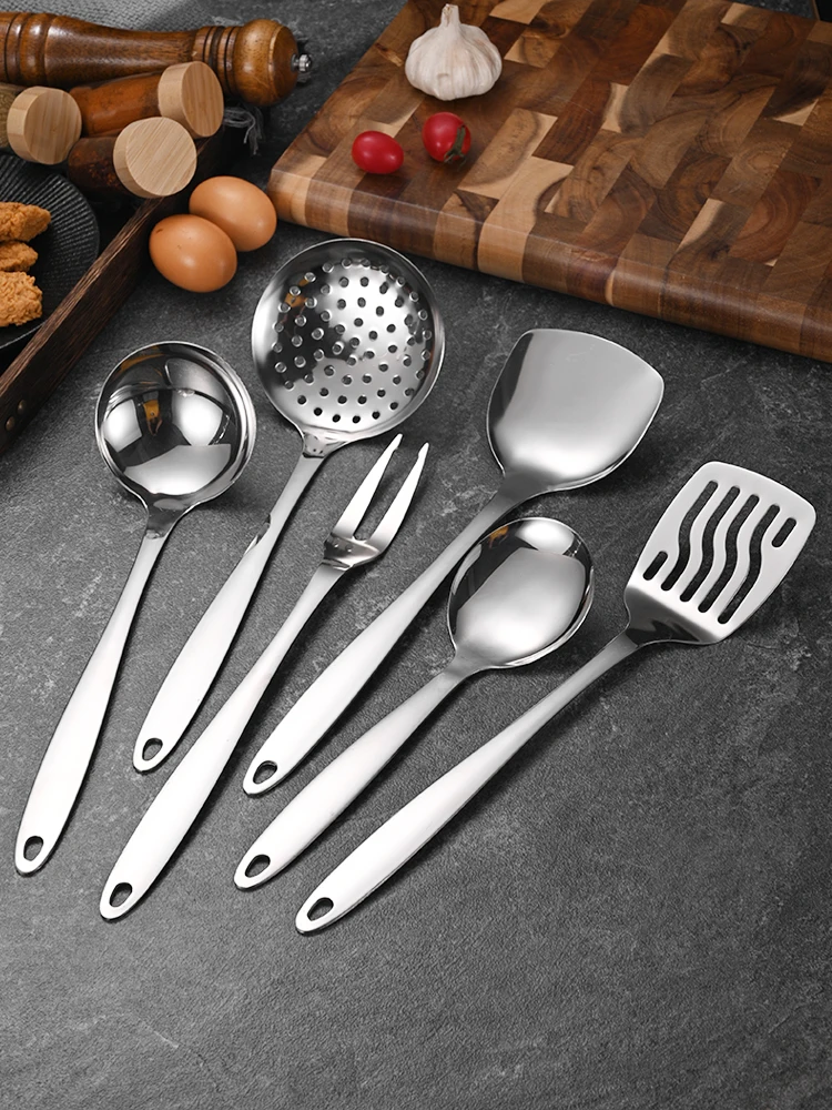 Home and Kitchen Accessories Stainless Steel Cooking Set Cooking Spoon Shovel Metal Kitchen Utensils  Shovel Soup Laddle Skimmer