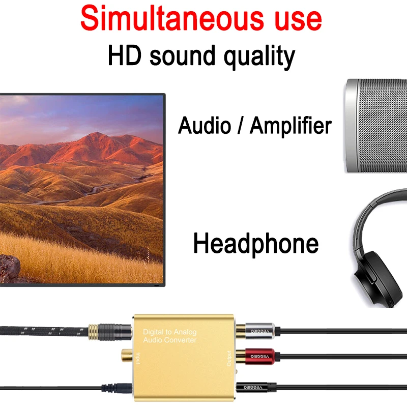 Горячая Распродажа 3 5 мм оптический коаксиальный цифро-аналоговый аудио преобразователь видео кабель Rca