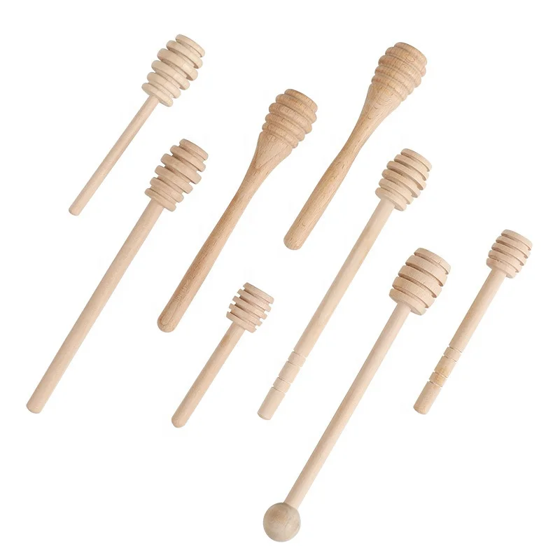 Eco - friendly coffee stick take honey spoon no paint no wax wooden honey dipper stir stick