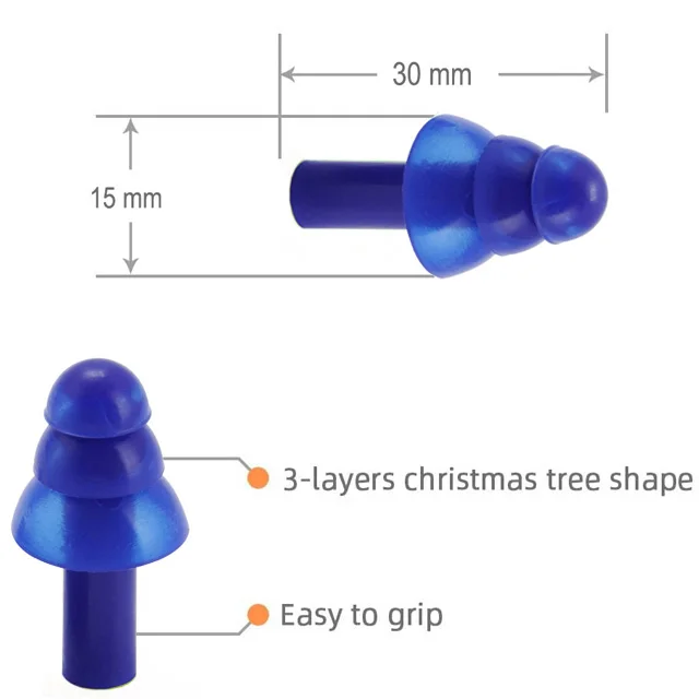 32dB Reusable Silicone Ear Plugs for Sleeping Noise Cancelling Earplugs