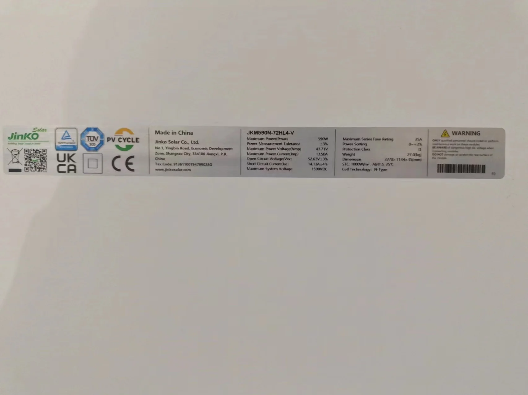 Лучшая цена jinko tiger neo n-type солнечная панель 580 Вт 585 590 topcon моно 144 ячеек от завода Jinko