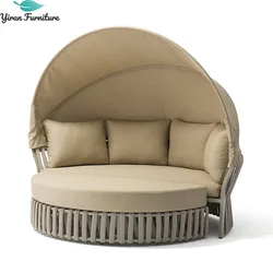 Home Resort Villa Project Outdoor Modern Chinese Leisure Polyester Belt Rope Daybed Furniture