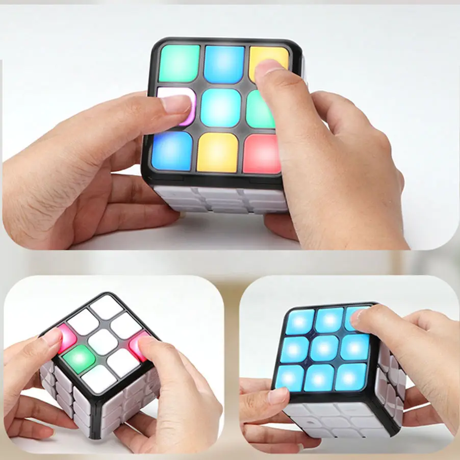 Handheld Electronic Led Educational Toys 3D Magic Magnetic Cube For Kids Game Puzzle Cube