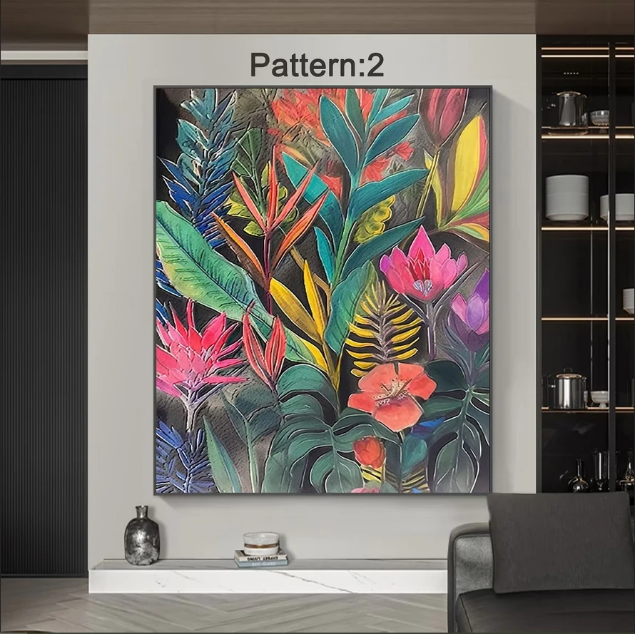 Modern Leaf Art Living Room Home Decor Abstract Custom Colorful Large Original Nature Plant oil Painting on Canvas