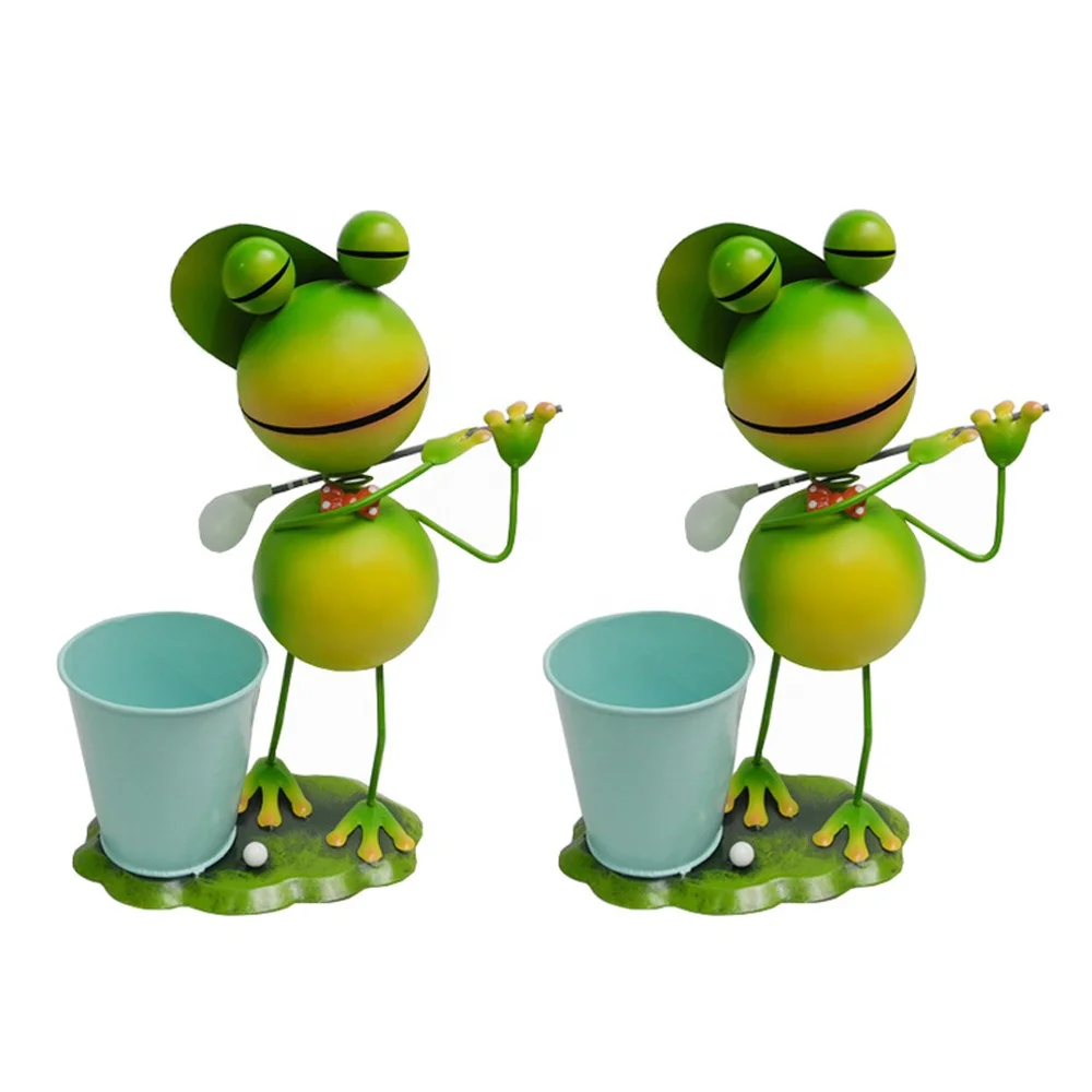 Village Travel Frog Iron Garden Handcrafted  Flower Pots