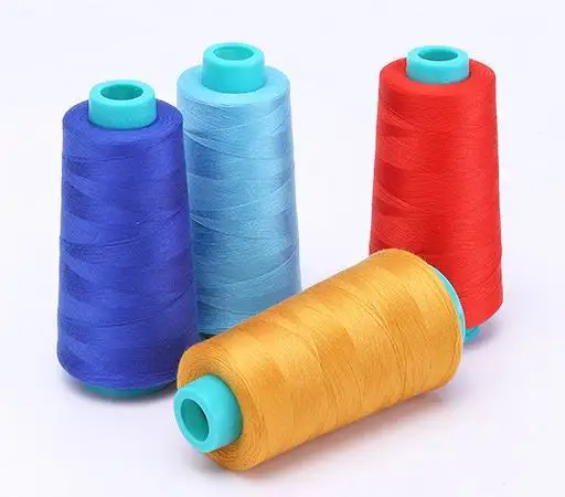 High Quality 8000 Yards 402 Large Roll Polyester Flat Sewing Thread Dyed Pattern PP Material High-Speed Machines Pagoda Thread