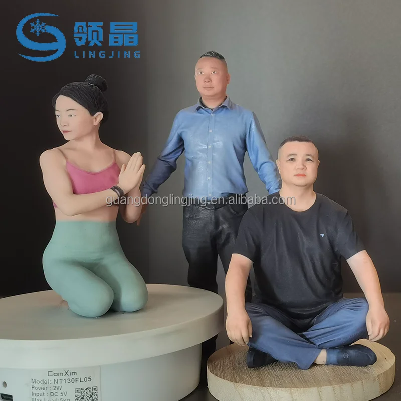 LingJing 9, 12, 15, 18 cm 3D full color High-Precision portrait model real people figure 3D model Sample printing Print service