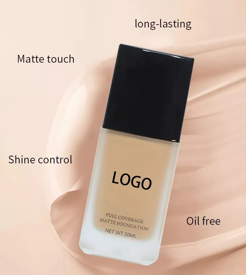 Organic Pigments Makeup Base Waterproof and Matte Liquid Foundation for Dark Skin