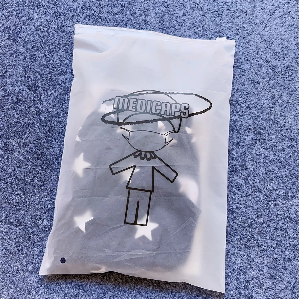 Low Moq Custom Logo Printing Zipper Plastic Bag With Zip Lock Slider Eva Frosted Color For Clothing Packing Poly Bag