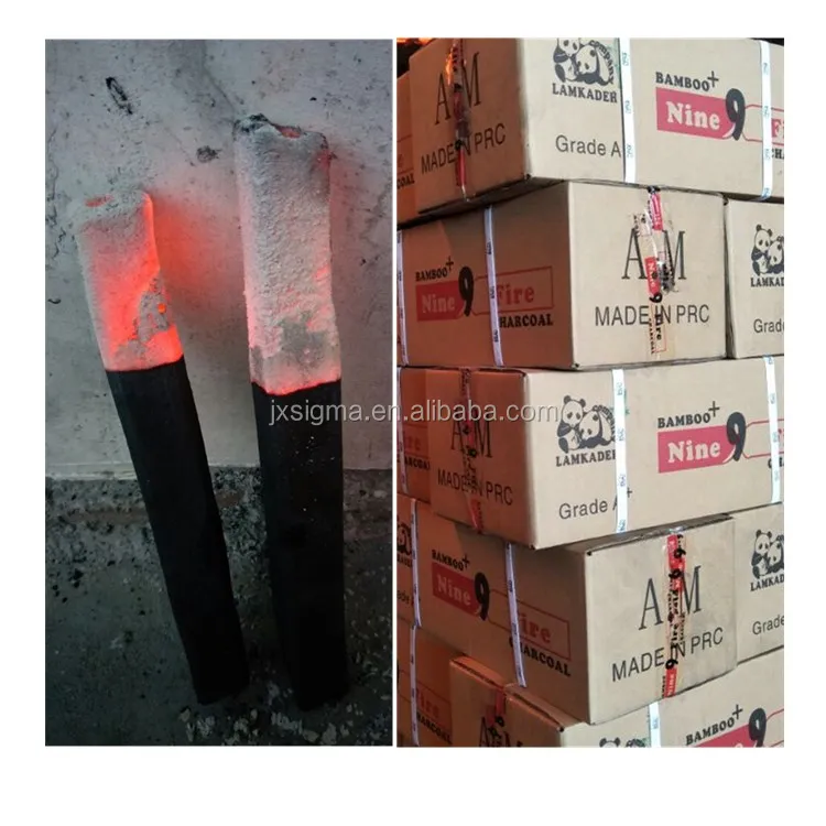 Sigma wholesale white ash high calory bamboo chicha hookah charcoal nine 9 fire