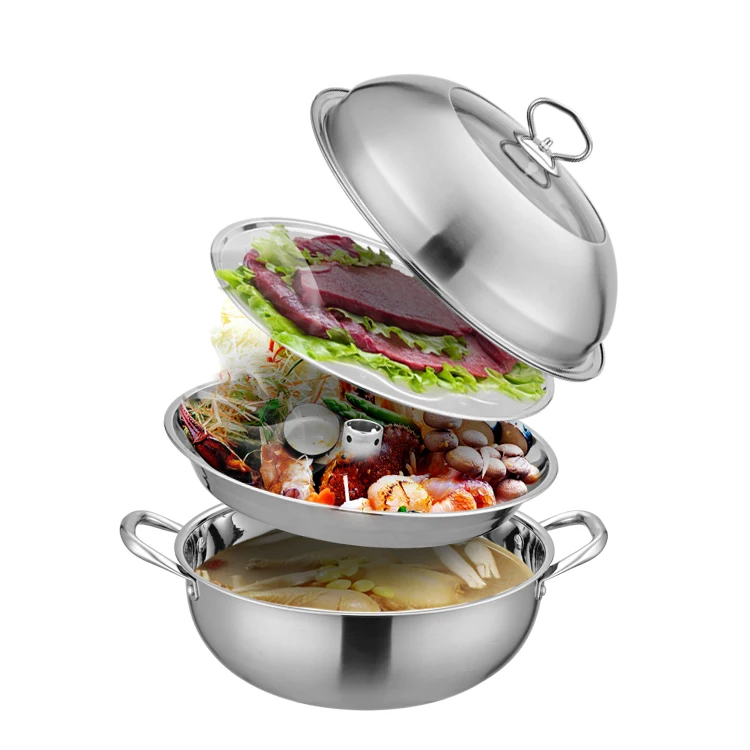 Electric Cooker Multifunctional Electric Skillets Double-Layer Steamer Non-Stick Electric Cooking Pot With Steam Grid