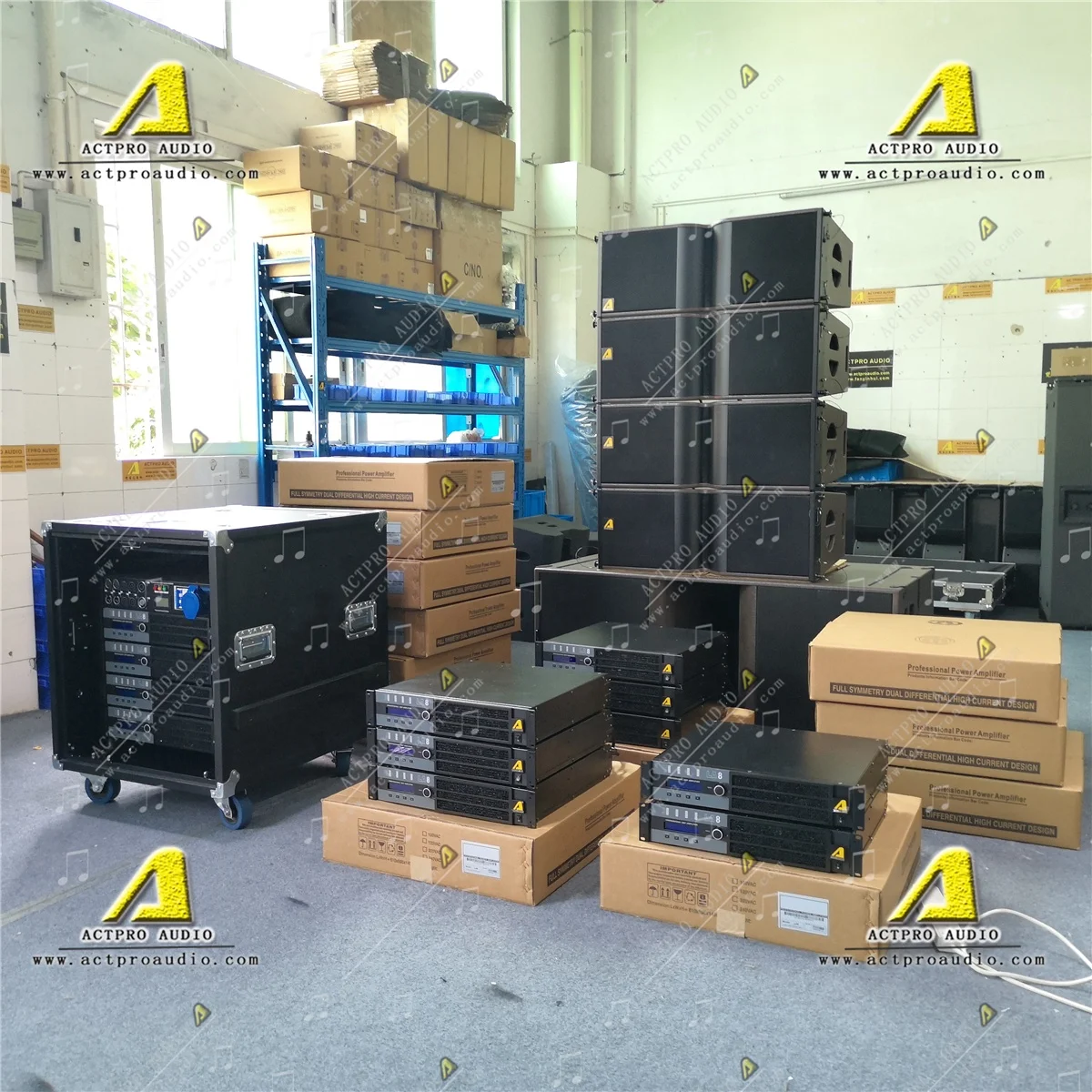 LA8 AMP Rack  4 Channel 1500W LA8 Amplifier KR208+SB18+LA8 RAK