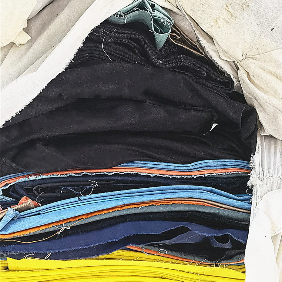 ZHAORUN B grade cutting pieces cotton stocklot fabric wholesale kg price length 1m up fabric leftover shirting fabric