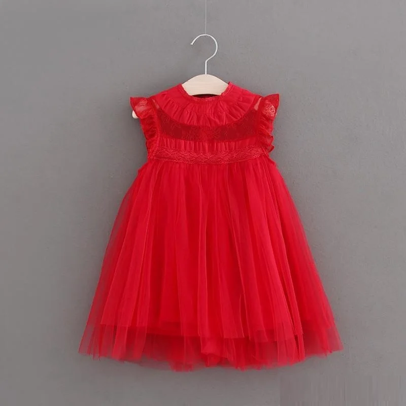 2022 Children Kids Little Party Birthday Winter Child Lace Tutu Christmas Clothes Baby Flower Children Clothes Girl Dresses