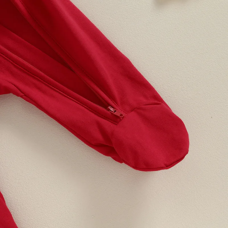 fancy cute spring baby plain footed pajamas zipper front sleepwear for baby girls