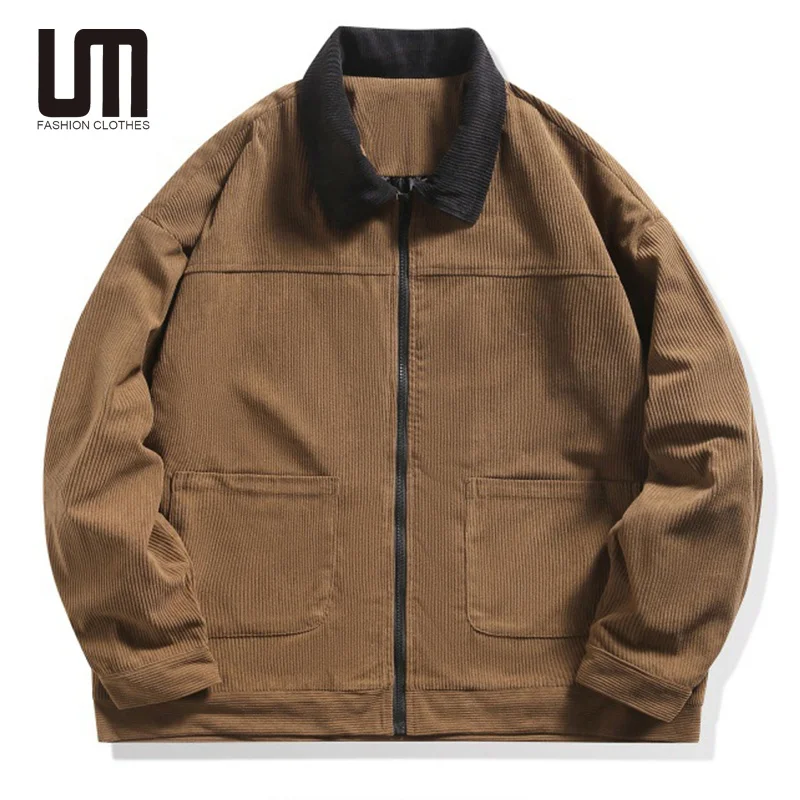 Liu Ming Trending 2025 Products Autumn Winter Men s Casual Oversized Loose Corduroy Zipper Jacket Coats