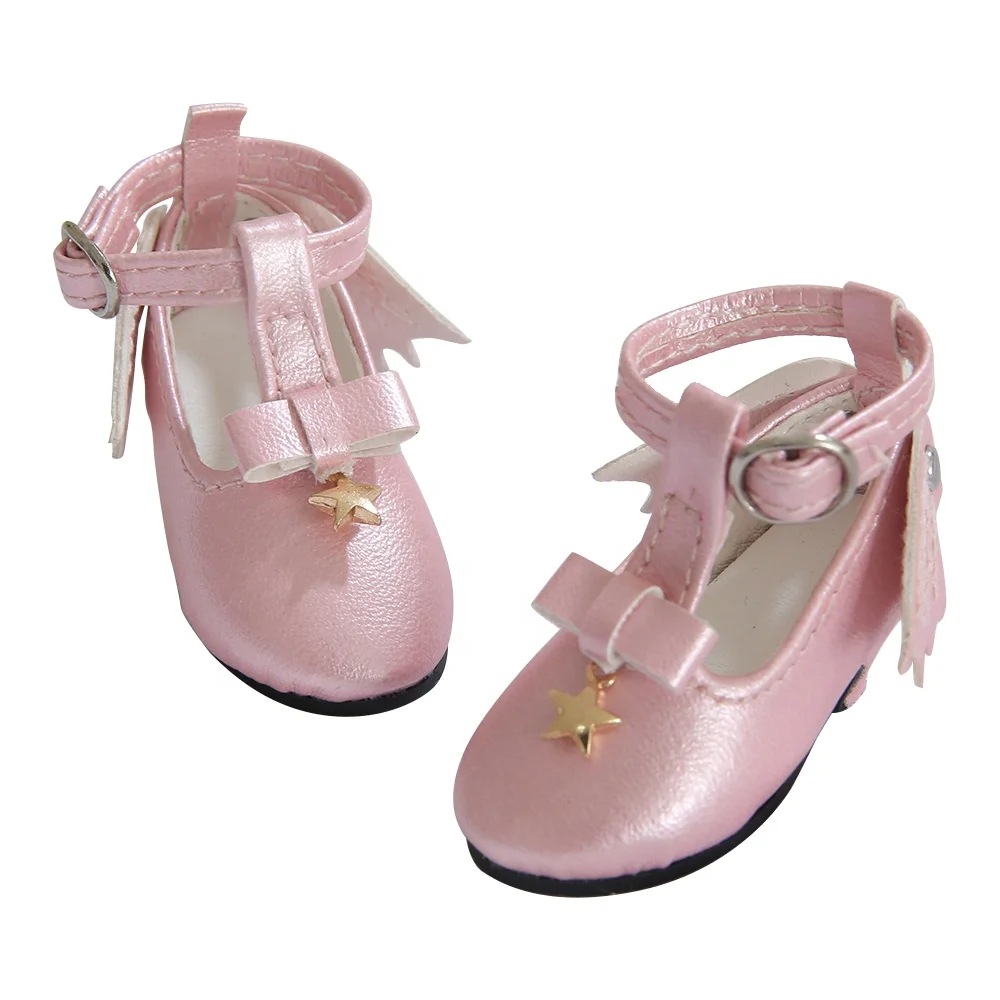 Factory Sale Star Decoration Bow Low Heels Wedding Party Princess Dress Doll Shoes