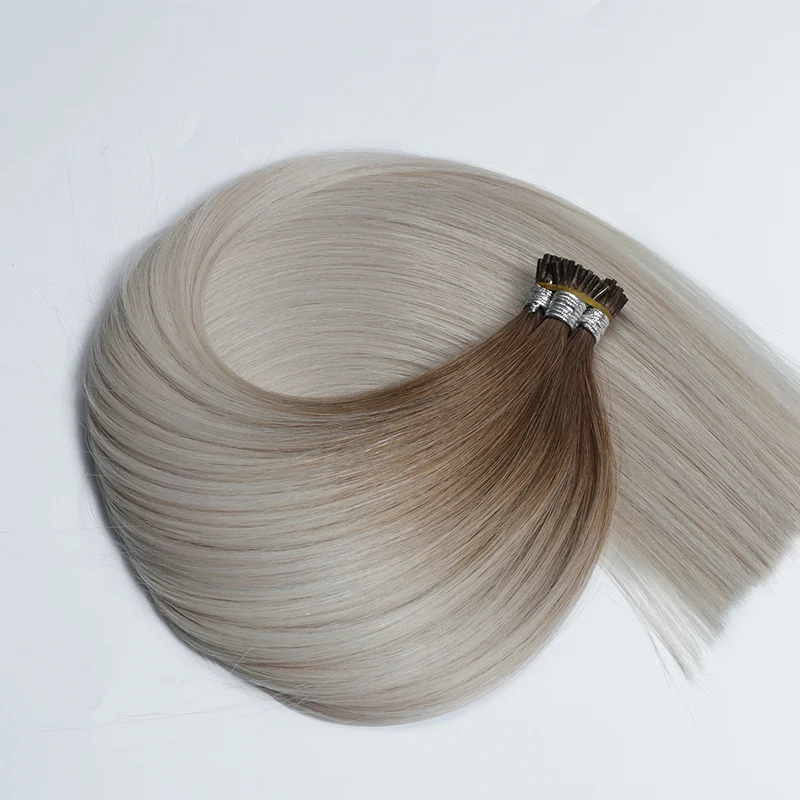New Design Double Drawn Wholesale Ombre Color Extensions Indian I Tip Straight Hair