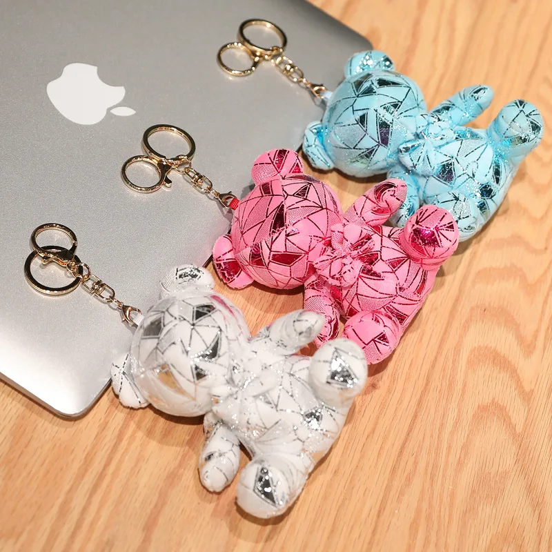 Cute Custom Candy Bear Plush Toys Rabbit Soft Stuffed Animal Pendant Backpack Key Ring Valentines Day Gift