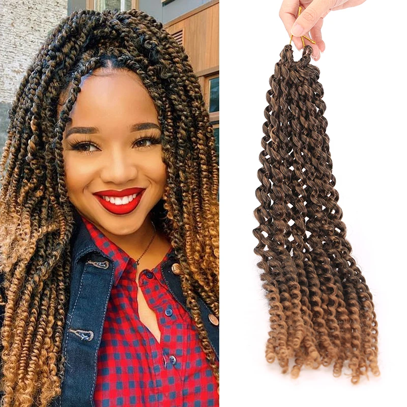 
Factory Wholesale Synthetic Water Wave Curly Hair Passion Twist Braiding Hair 