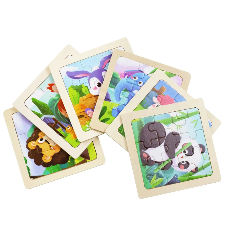 9PC Kids Wooden Montessori Educational  jigsaw Puzzle Game for Toddlers Early Children Learning Toys