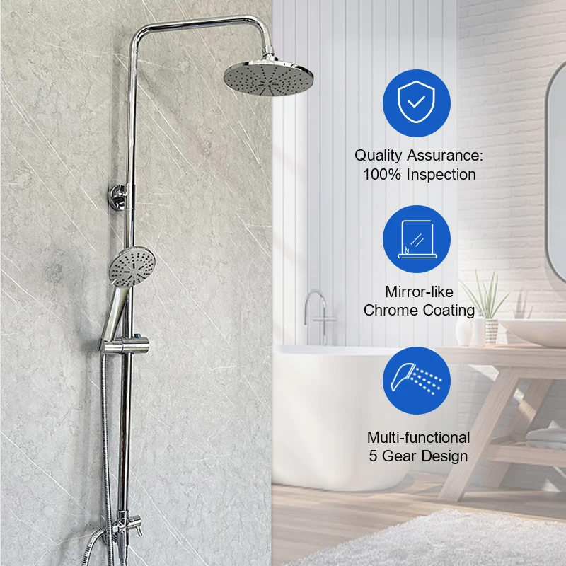 Factory cheap Price top shower two functions Stylish Luxury Shower Set house bathroom use easy installation