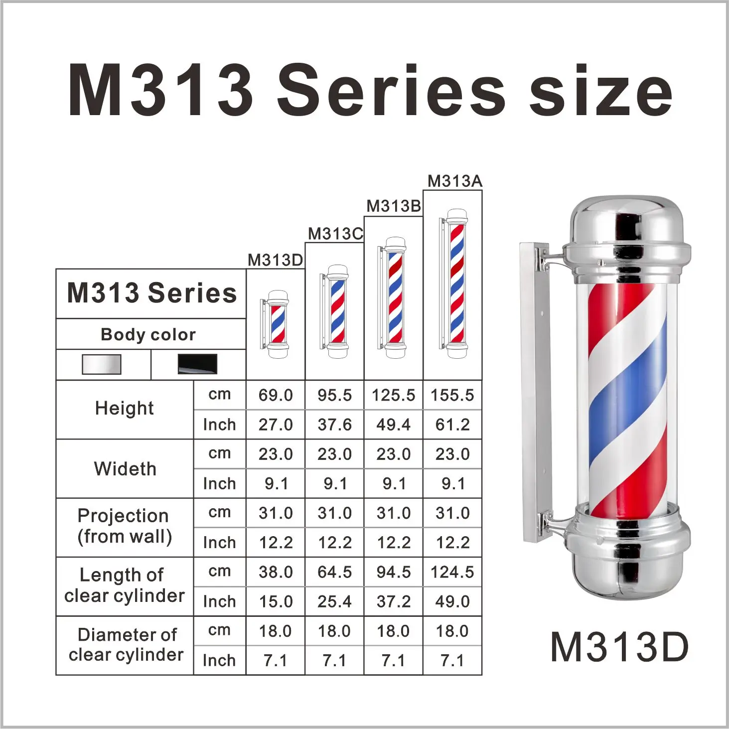 Hot sale Hair salon sign Barber shop pole lights for barber shop