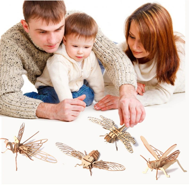 DIY Insect Wooden Model Butterfly Kids Educational Toys