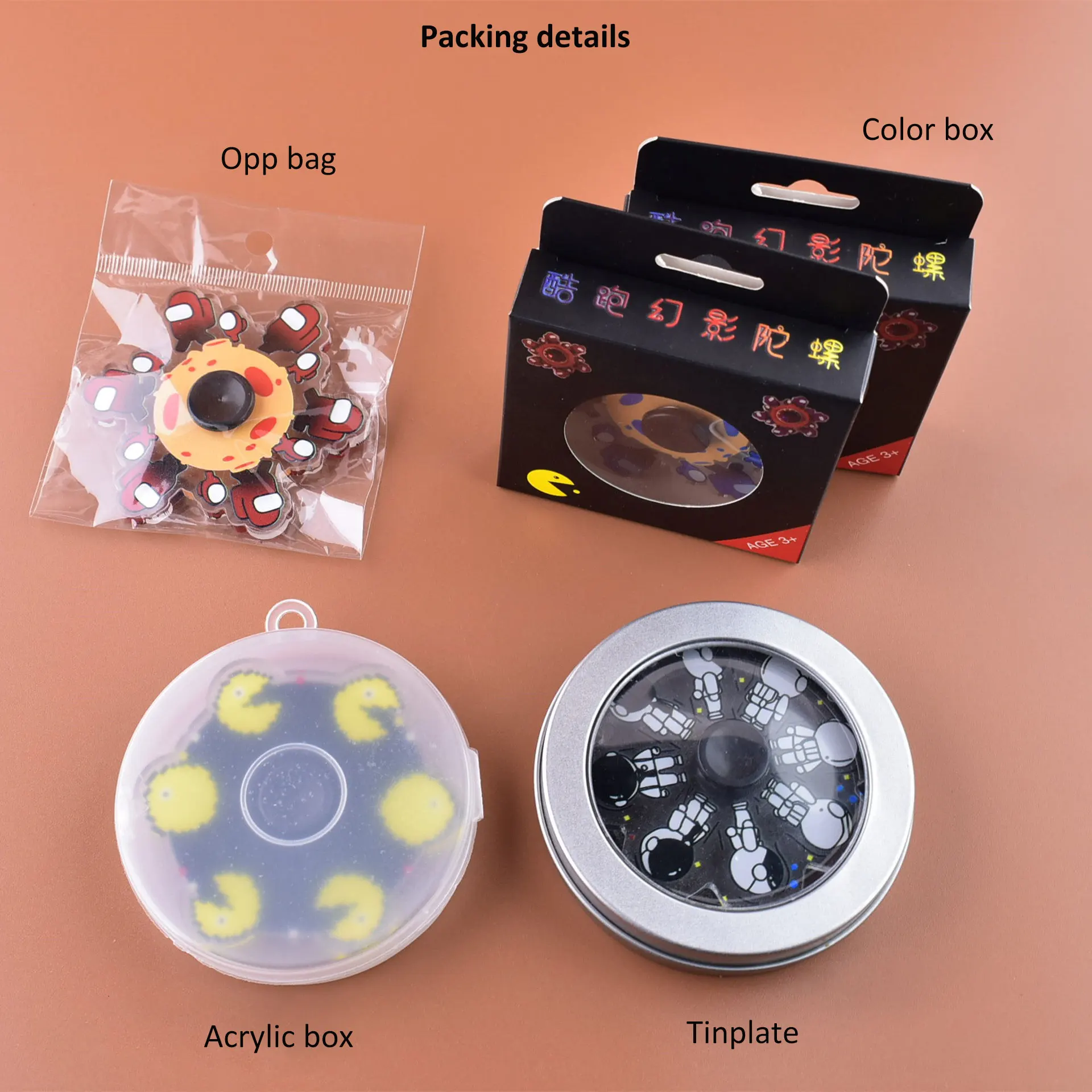 Japanese Cartoon Finger Spinner Dynamic Animation Fidget Toy Plastic Fingertip Gyro Stress Relief Spiral Twisty toy