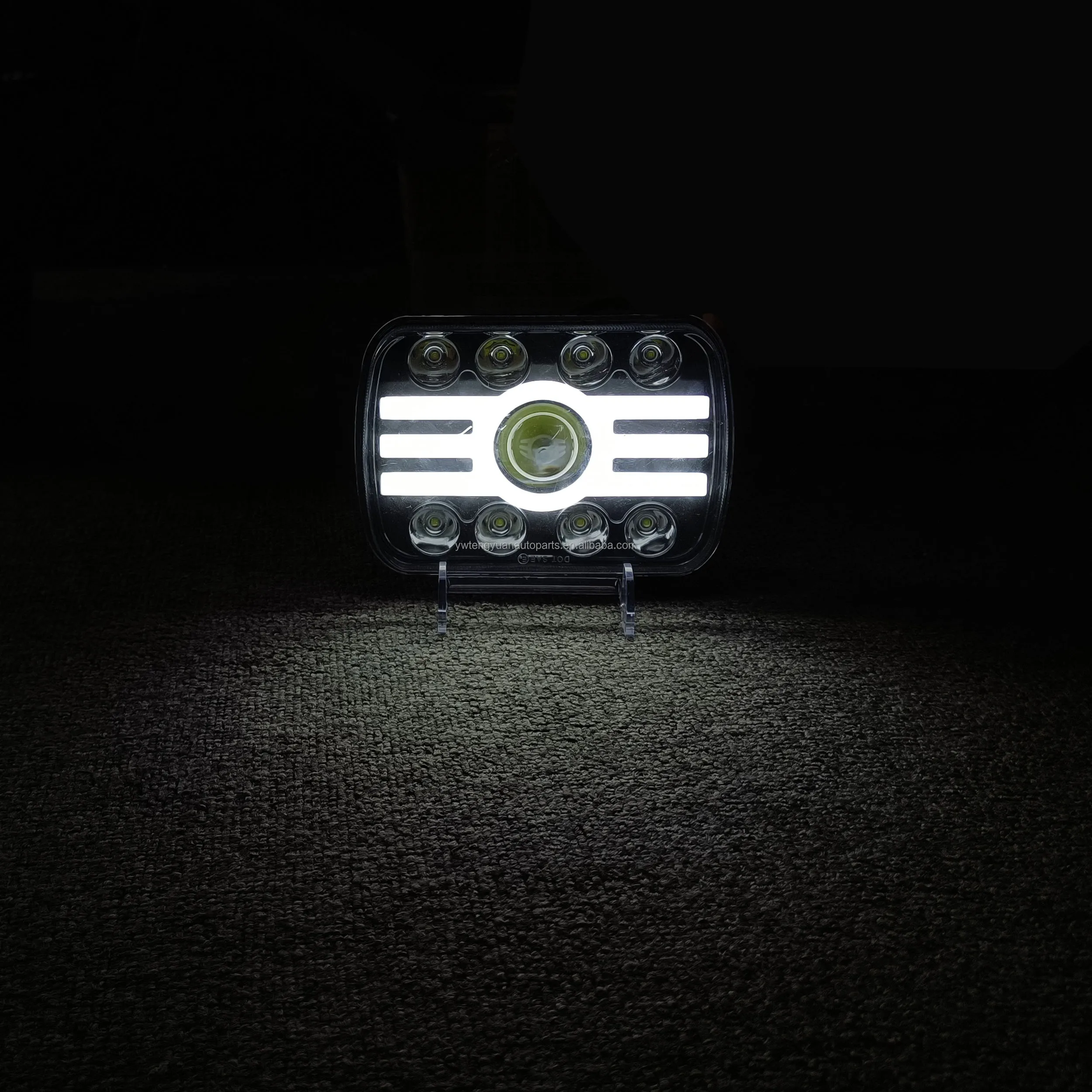 Newest 65W Auto Lighting System Rectangle Square Hi/Lo Dual Color Sealed Beam Amber 5x7 INCH Led Headlight