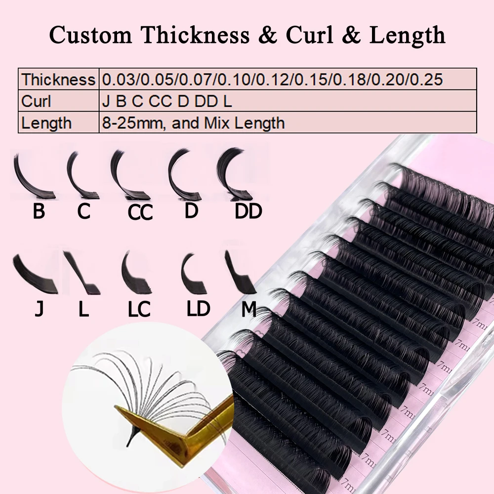 Handmade Eyelash Extension Korean Pbt 0.03 Premium Eyelash Private Label Lash Extensions