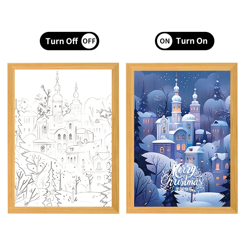 Eternal Garden Art Deco Spring Construction Theme Rectangle Shaped Color Changing LED Light with Horizontal Pattern