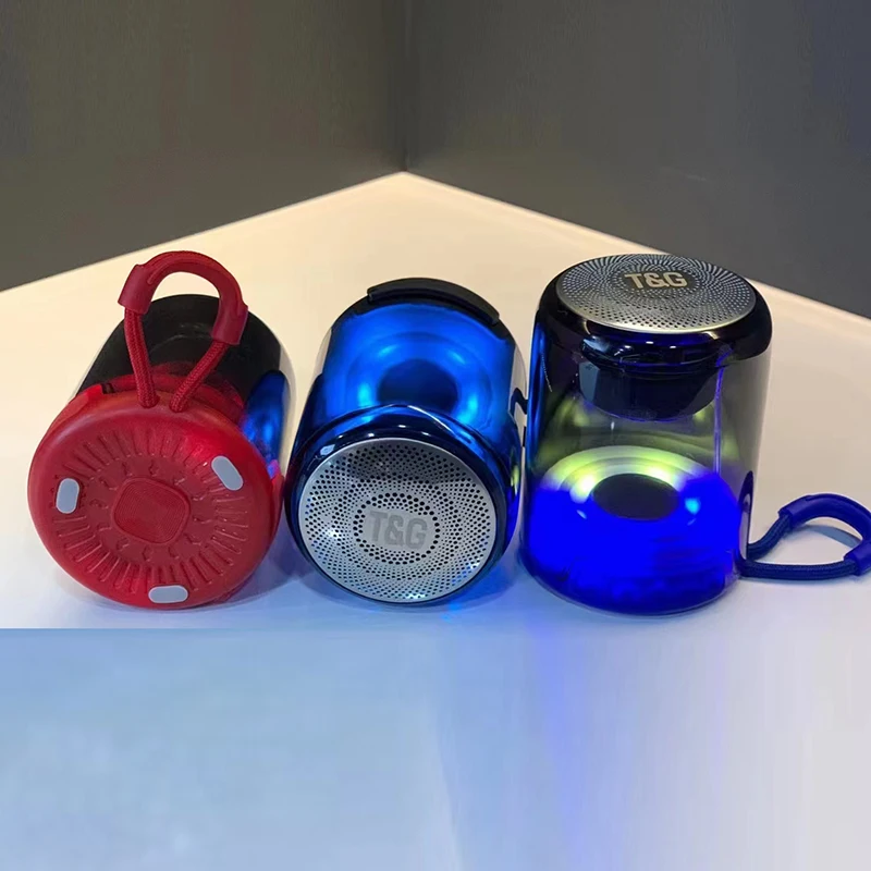 2022 New T&G TG314 Mini Wireless Blue tooth Speaker Outdoor Portable LED Light Plug-in U Disk Subwoofer AUX TF Card FM Radio TWS
