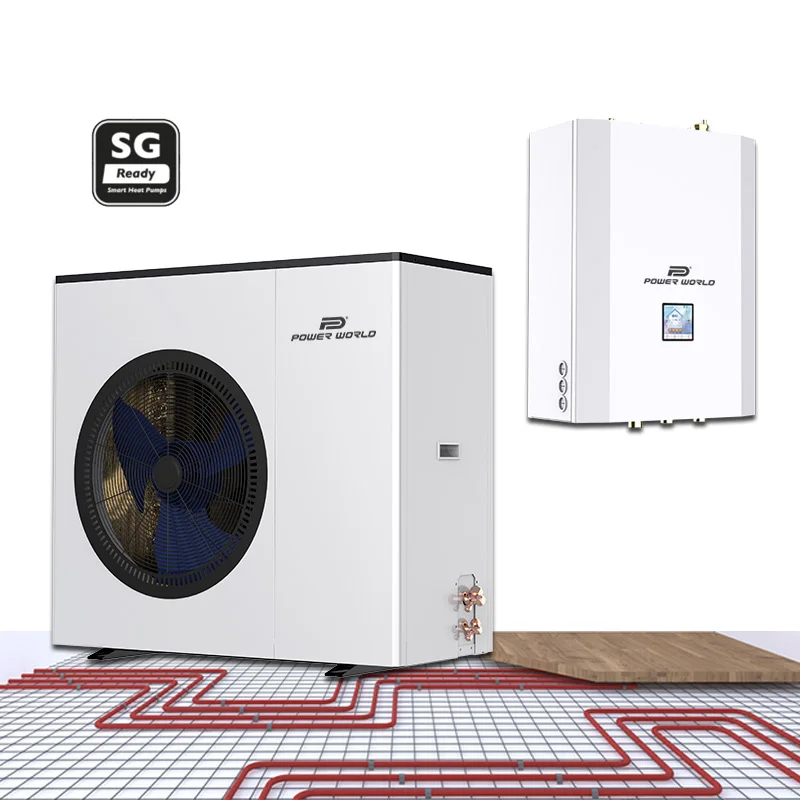 Europe certificated R32 4 way valve full inverter heat pump split dc inverter air to water heat pump