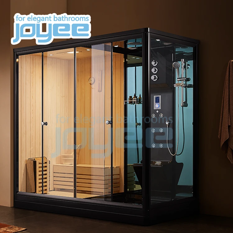 JOYEE 2 person 2020 new wooden wet steam sauna combo cabin shower box bathroom indoor ozone steam sauna room for sale