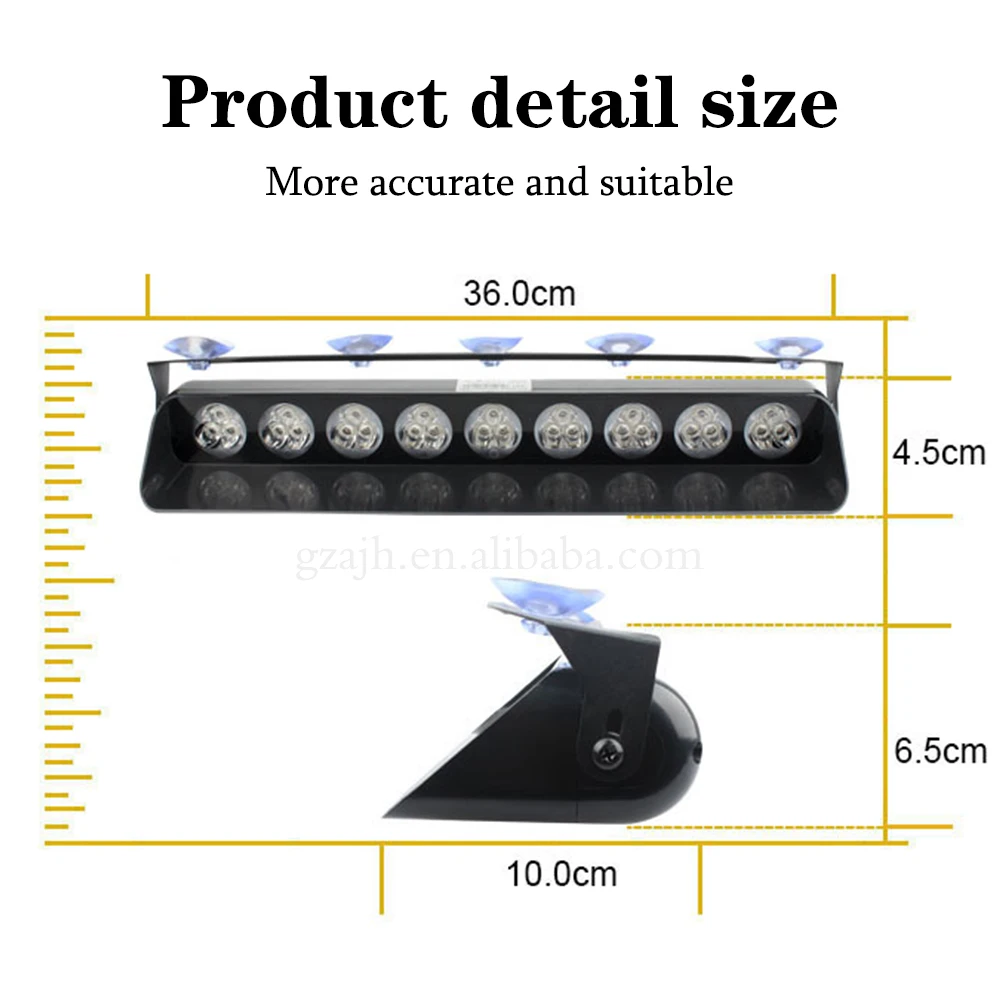 Super Bright 27 LED Car Interior Front Windshield Strobe Lights Warning Flashing Beacons Emergency Lamp