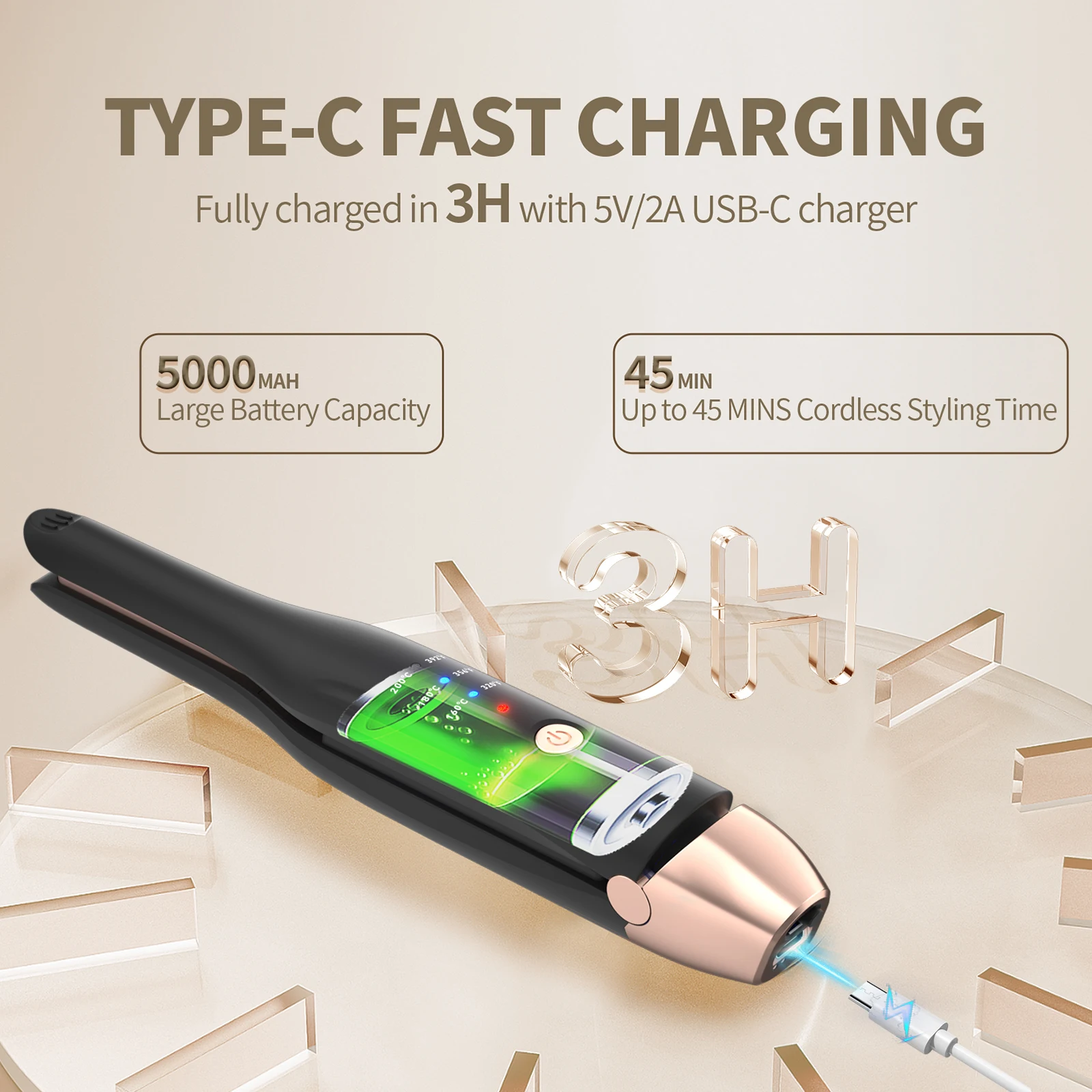 Usb Rechargeable Cordless Flat Iron Professional Thin Small Curler Iron Wireless Mini Flat Iron Portable Hair Straightener