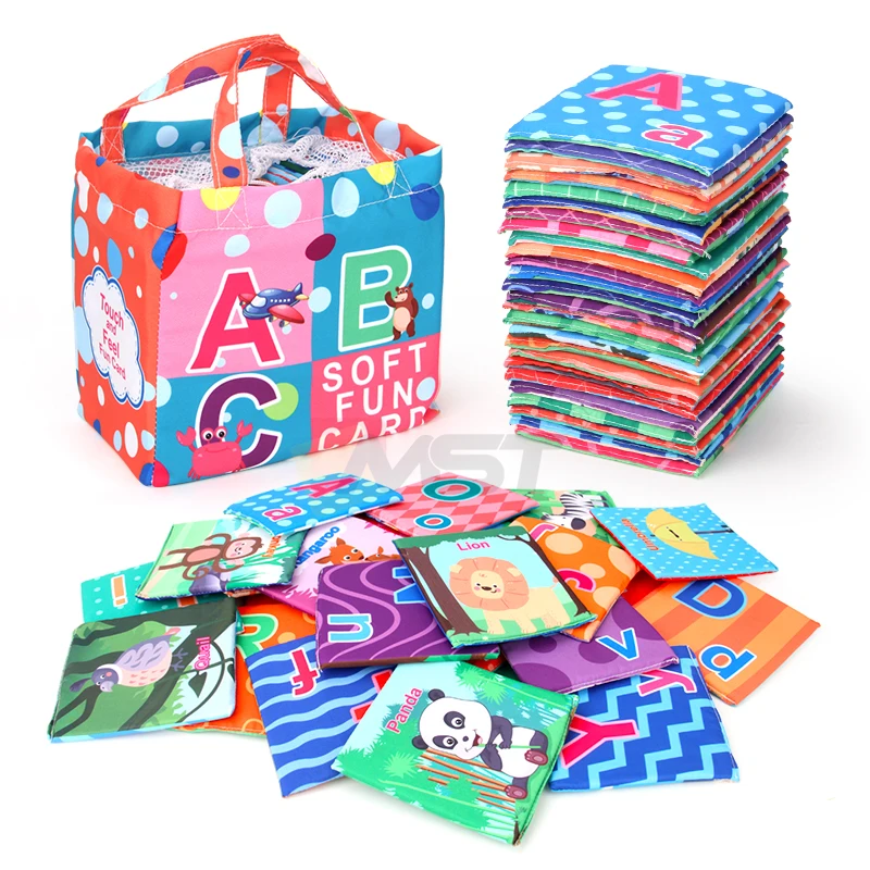 Dropshiping Toddlers Washable Soft Letters 26PCS Colorful Flash Cards Early Learning Toy Baby Alphabet Cards Toys