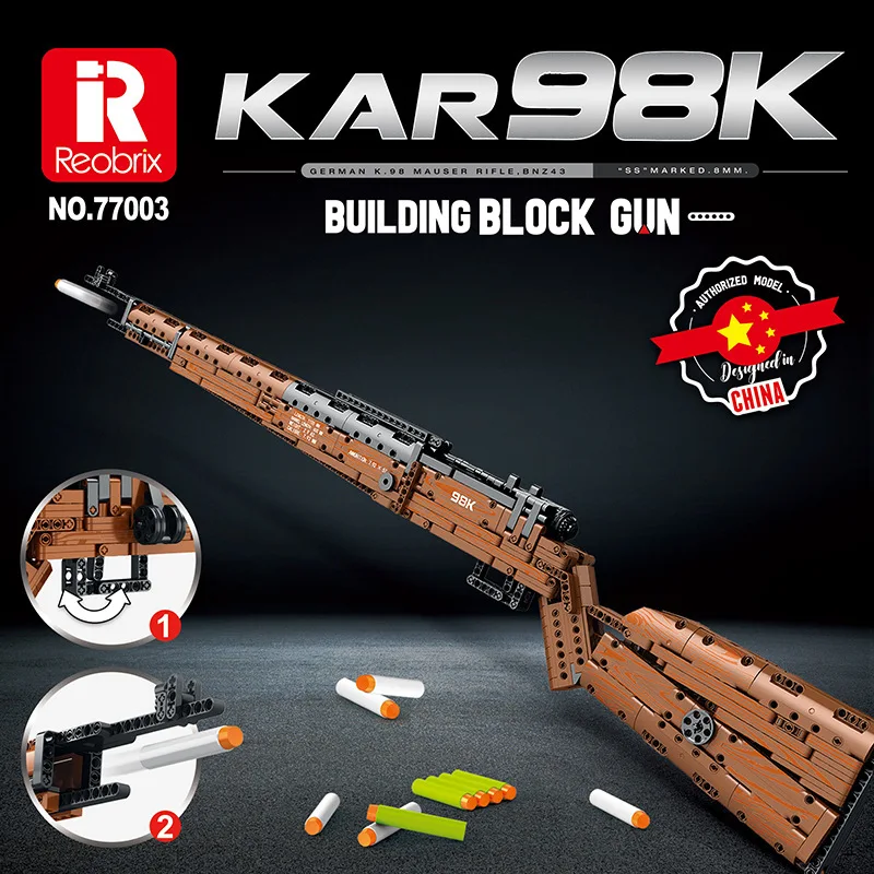 Reobrix Building Block Series of Toy Gun Army Weapons AK47 Model Bricks Construction Kits for Boys Compatible with Leading Brand