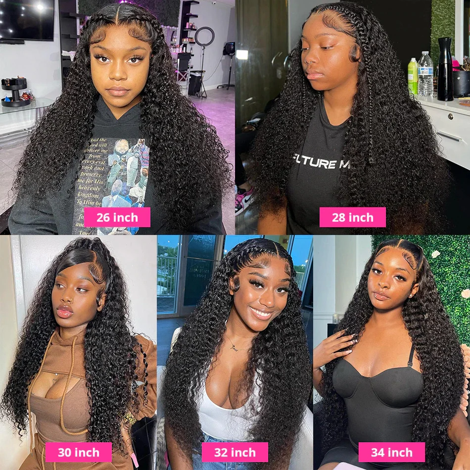 200% Density 30 Inch Pre Plucked Transparent HD Lace Front Wigs Deep Wave 13X4 Lace Front 100% Human Hair Wigs