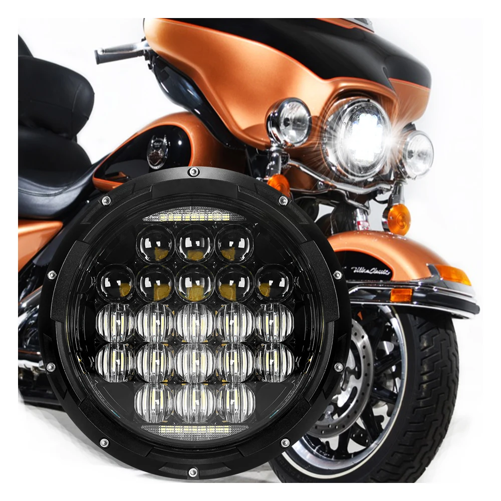 Car Thin Slim Laser Projector Headlight 7 Inch LED Motorcycle Plastic Headlight Headlamp Head Lamp