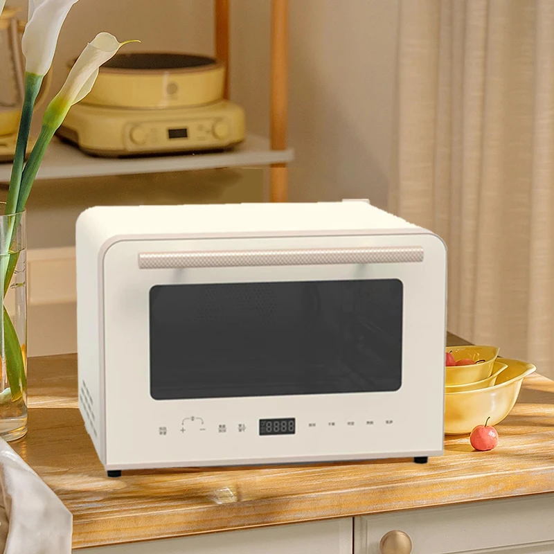 Household Electric Deep Fryers Air Digital Pizza Cake Chicken Baking Mini Toaster Oven Pink