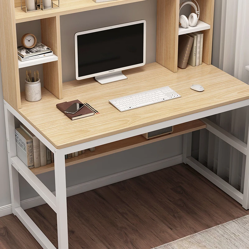 
Eco-friendly adult modern office home simple study office writing desk with book shelf 