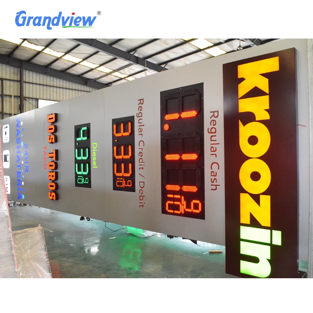 Дешевая цена наружный декоративный светодиодный дисплей пилоновый знак вывеска для заправочной
