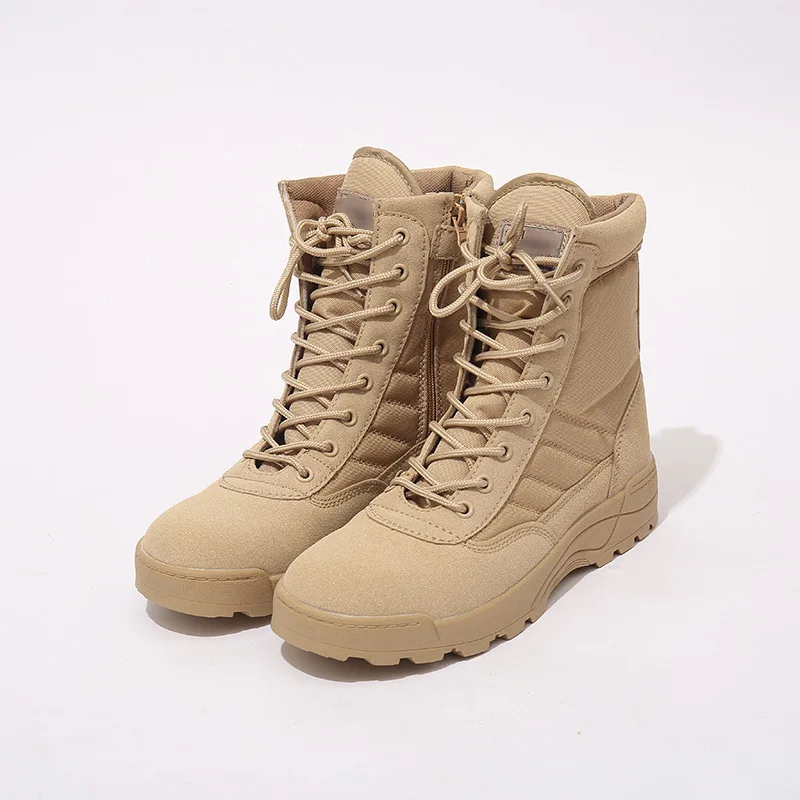 Top -level suppliers wholesale leather steel toe special training high top outdoor mountaineering desert snow boots