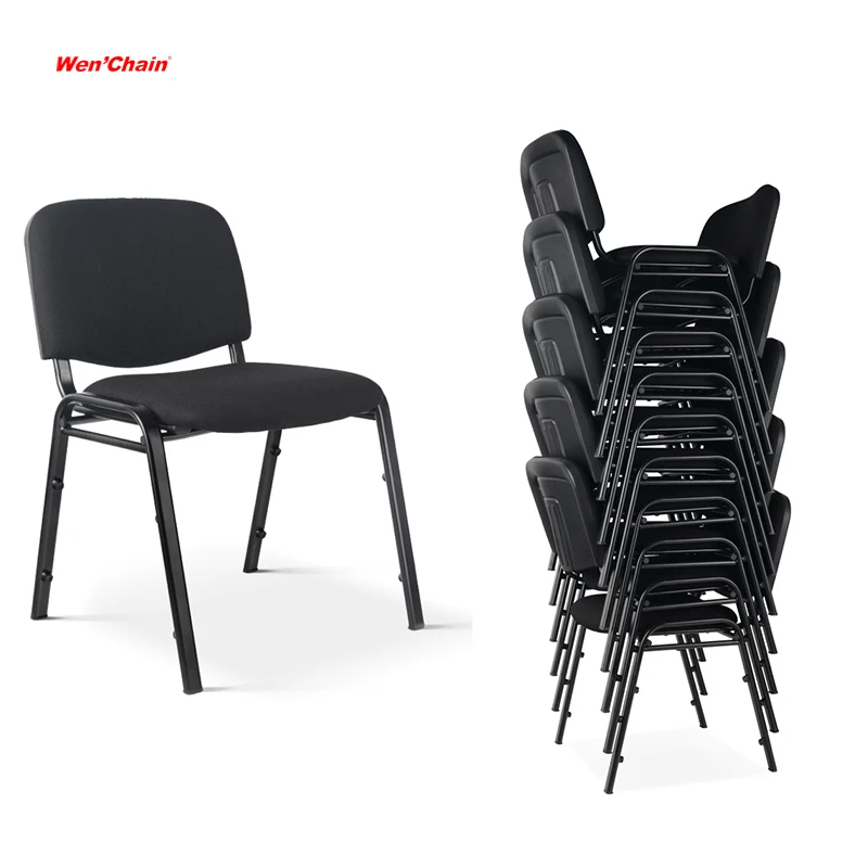 Modern Design Metal Frame Fabric Armless Stackable Conference Chairs Conference Room Reception Visitor Chair