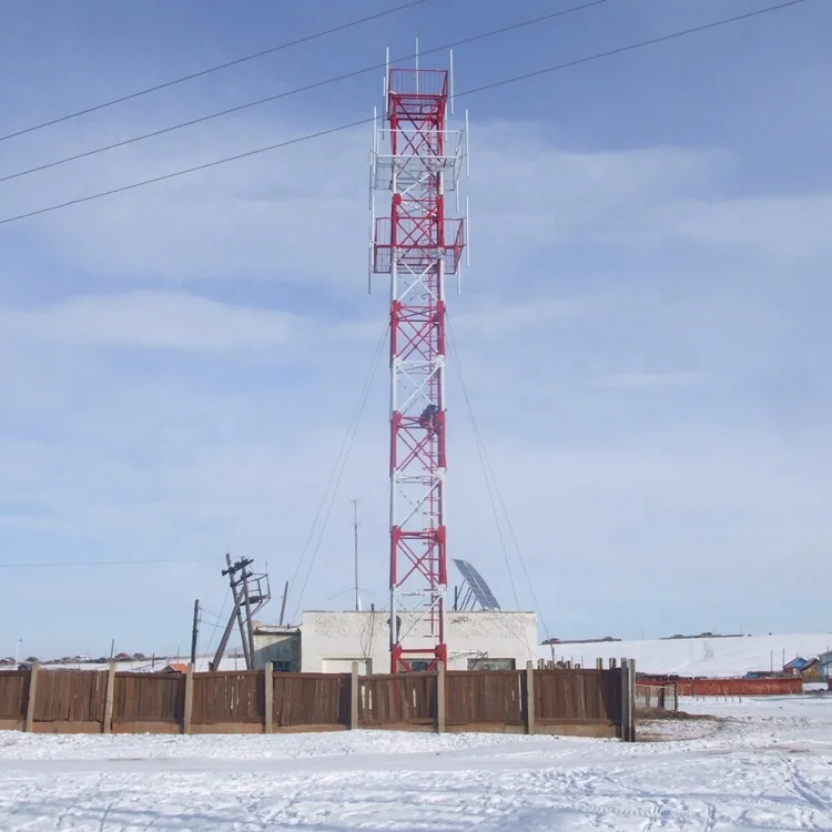 galvanized steel 4G cell phone wifi gsm antenna communication Self supporting Tubular tower signal mast Steel tube poles