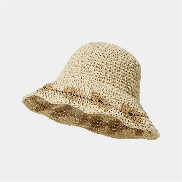 Simple Girl Wide Brim Floppy Summer Hats for Women Beach Panama Straw Weave Bucket Hat Femme Sun Shade Hat